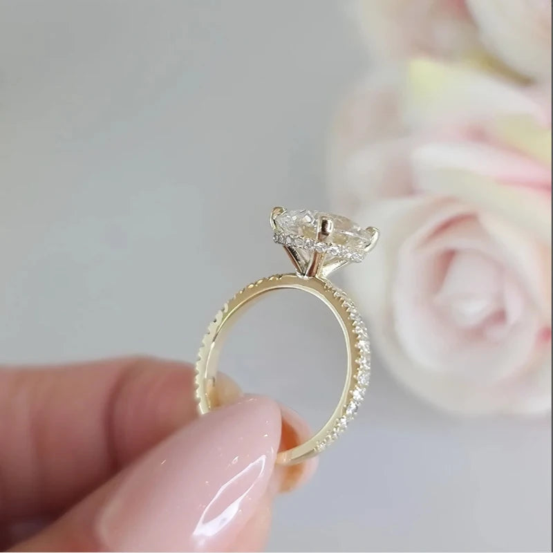 3 Carat Round Cut Lab Created Diamond Engagement Ring Solitaire 14k Yellow Gold CVD Lab Diamond Engagement Ring IGI Certificateg