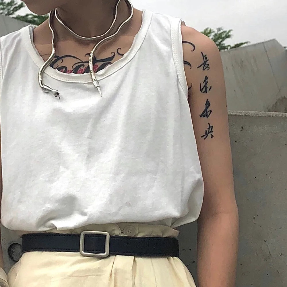 New Punk Hip Hop Metal Adjustable Gold Silver Color Snake Multi-Function Necklace For Women Girls Party Jewelry Wholesale
