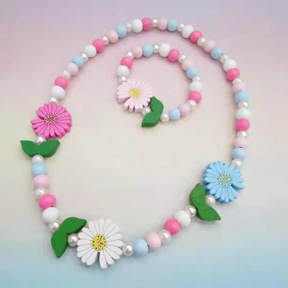 25 styles Cute Animal Flower Cartoon Flower Children's sweater necklace bracelet for children gift cp2585