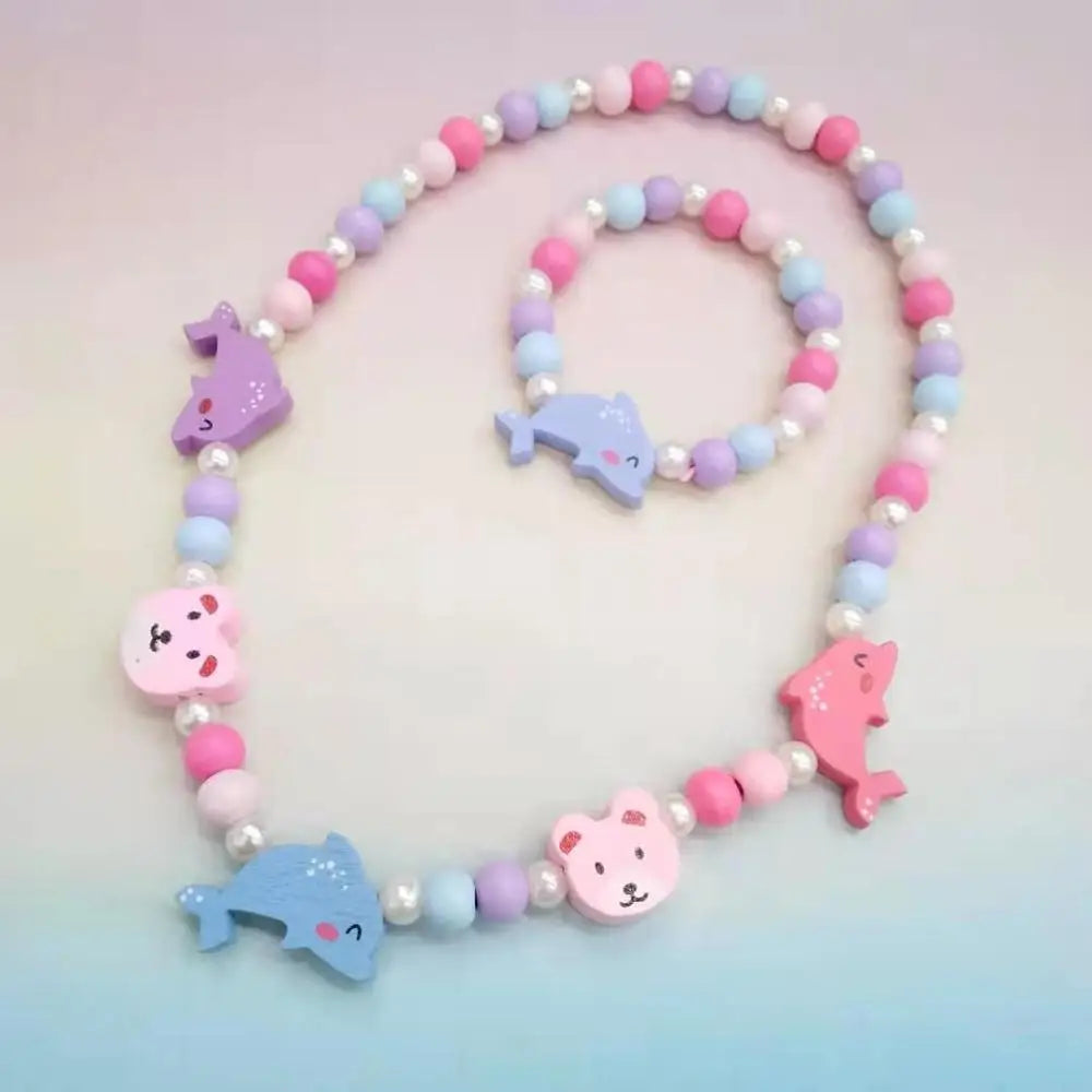 25 styles Cute Animal Flower Cartoon Flower Children's sweater necklace bracelet for children gift cp2585