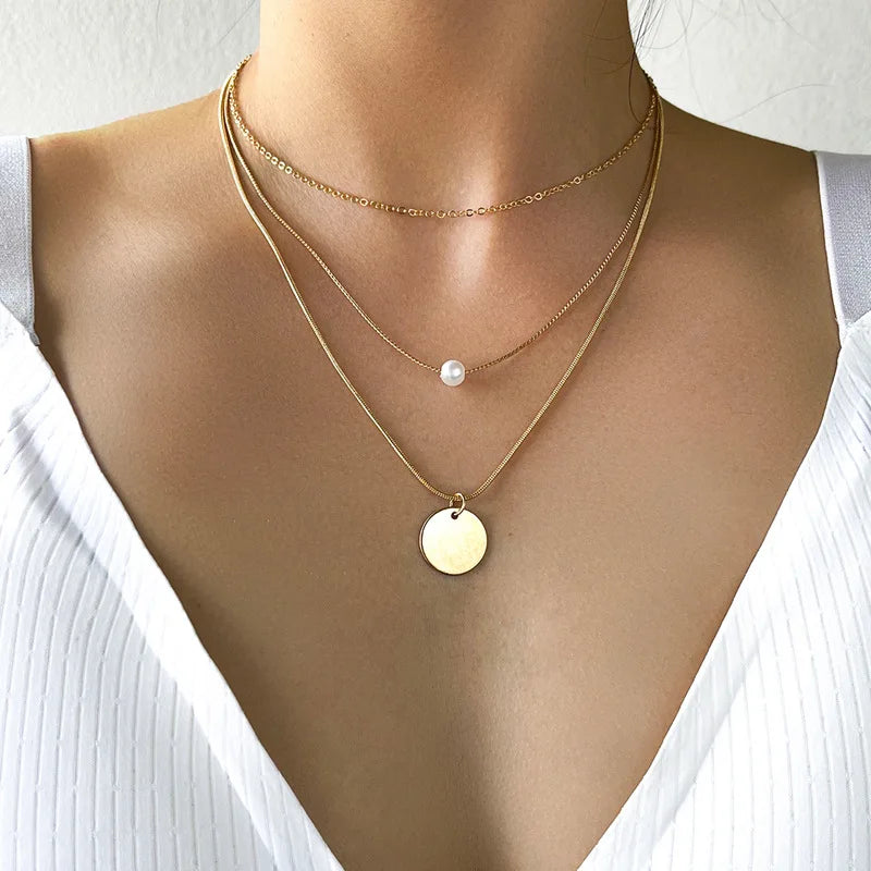 YWZIXLN 2021 Trend Elegant Jewelry Wedding Big Pearl Necklace For Women Fashion White Imitation Pearl Choker Necklace N0179