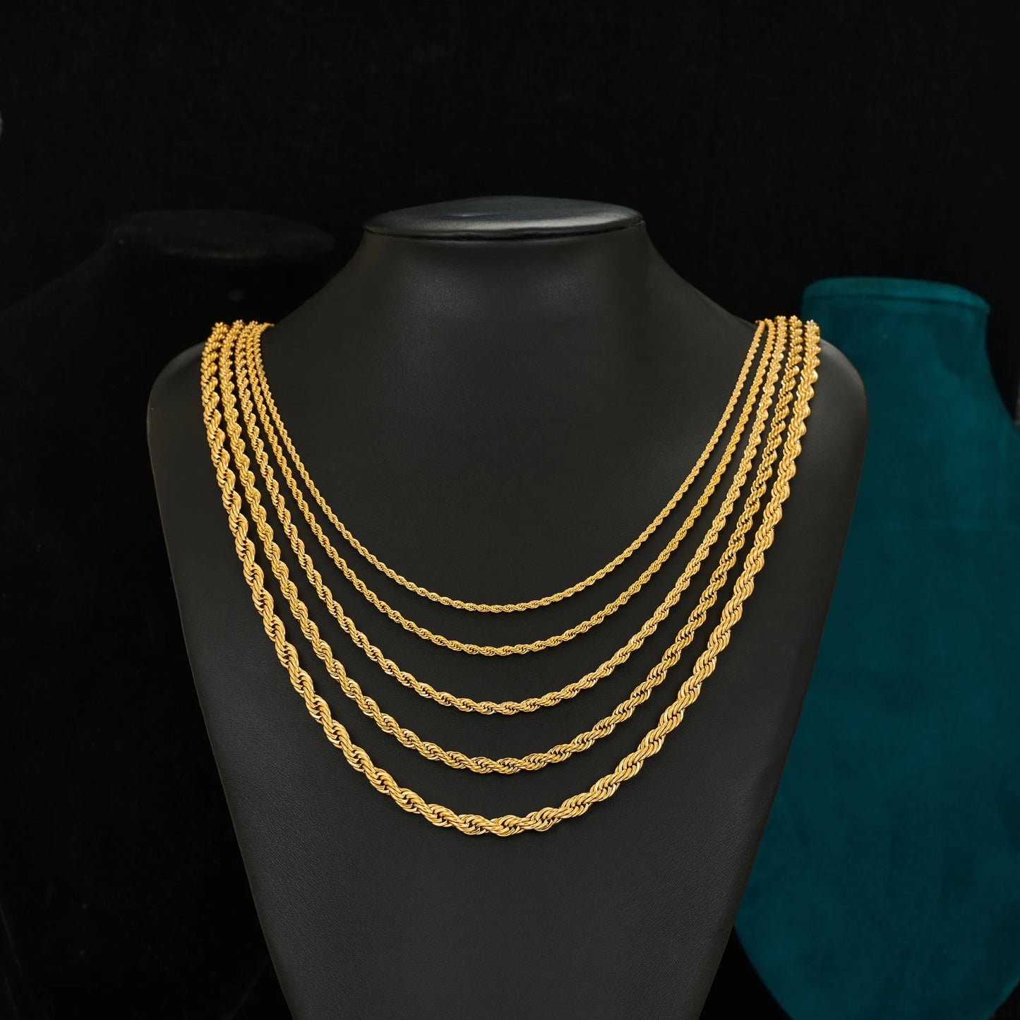 2/3/4/5/6mm Stainless Steel Twisted Rope Chain Necklace for Men Women Gold Color Plated Neck Chains Choker Metal Jewelry Gift