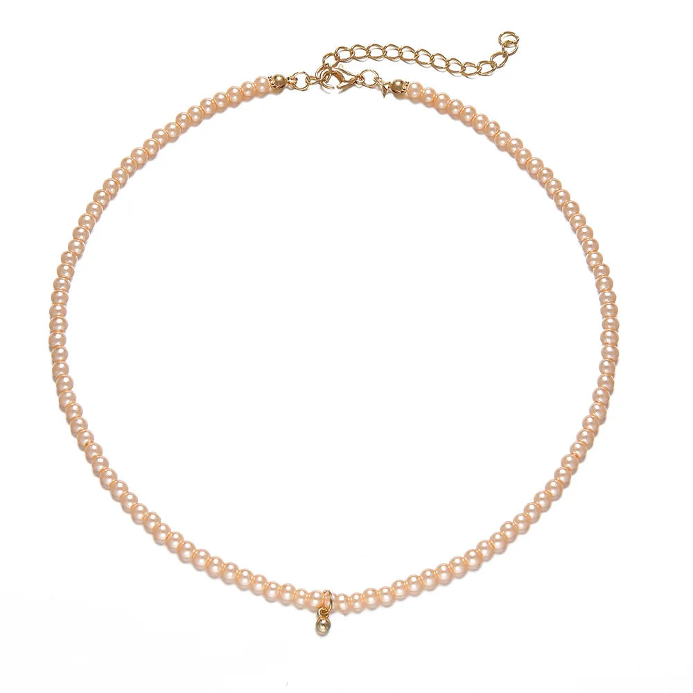 YWZIXLN 2021 Trend Elegant Jewelry Wedding Big Pearl Necklace For Women Fashion White Imitation Pearl Choker Necklace N0179