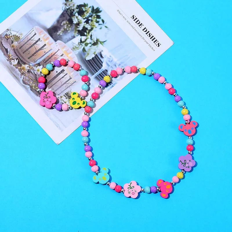 25 styles Cute Animal Flower Cartoon Flower Children's sweater necklace bracelet for children gift cp2585