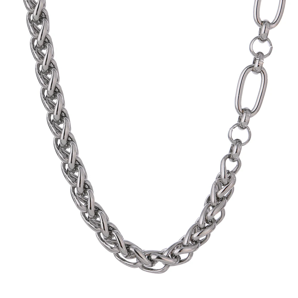 Yhpup 316L Stainless Steel Chain Necklace Statement Golden Glossy Thick Chunky Collar Necklace цепочка на шею женская Gift New