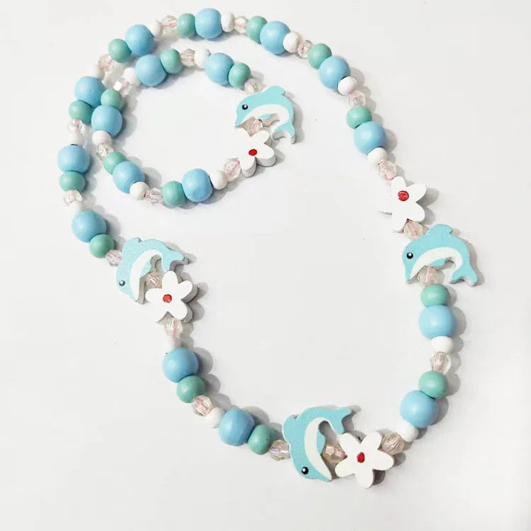 25 styles Cute Animal Flower Cartoon Flower Children's sweater necklace bracelet for children gift cp2585