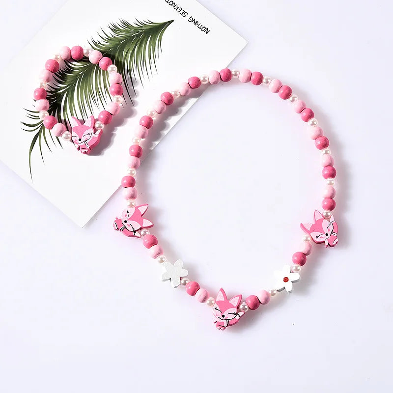25 styles Cute Animal Flower Cartoon Flower Children's sweater necklace bracelet for children gift cp2585