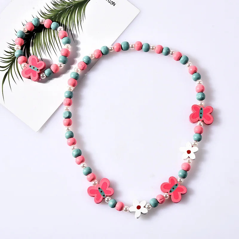 25 styles Cute Animal Flower Cartoon Flower Children's sweater necklace bracelet for children gift cp2585
