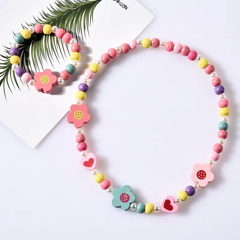 25 styles Cute Animal Flower Cartoon Flower Children's sweater necklace bracelet for children gift cp2585