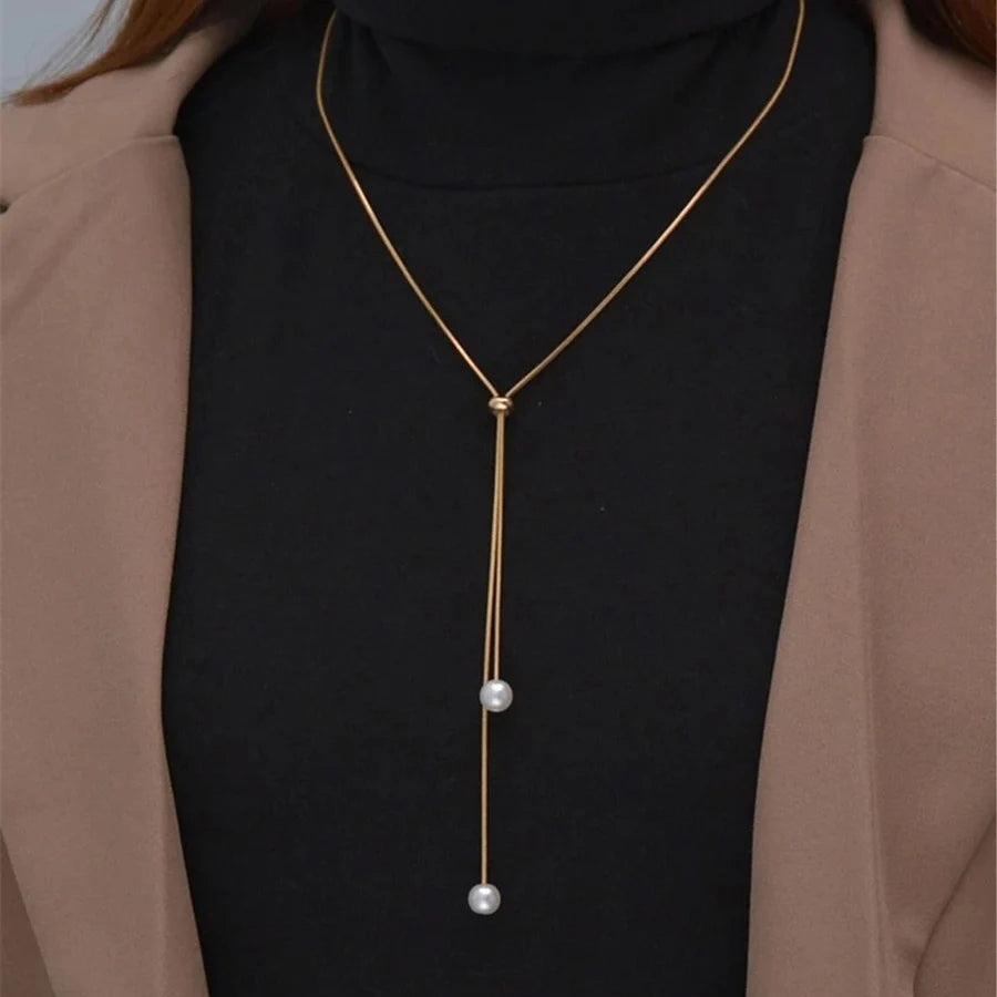 YWZIXLN 2021 Trend Elegant Jewelry Wedding Big Pearl Necklace For Women Fashion White Imitation Pearl Choker Necklace N0179
