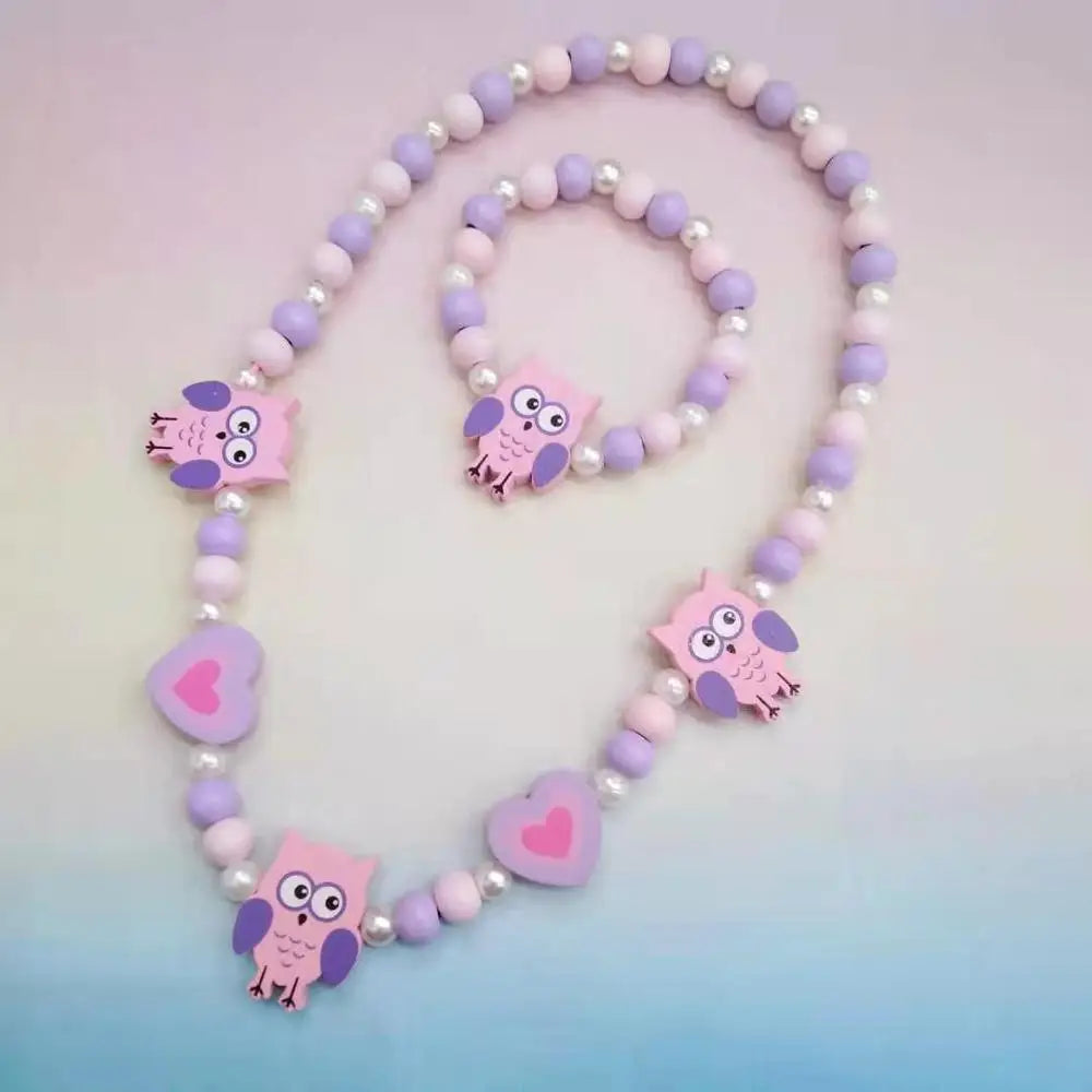 25 styles Cute Animal Flower Cartoon Flower Children's sweater necklace bracelet for children gift cp2585