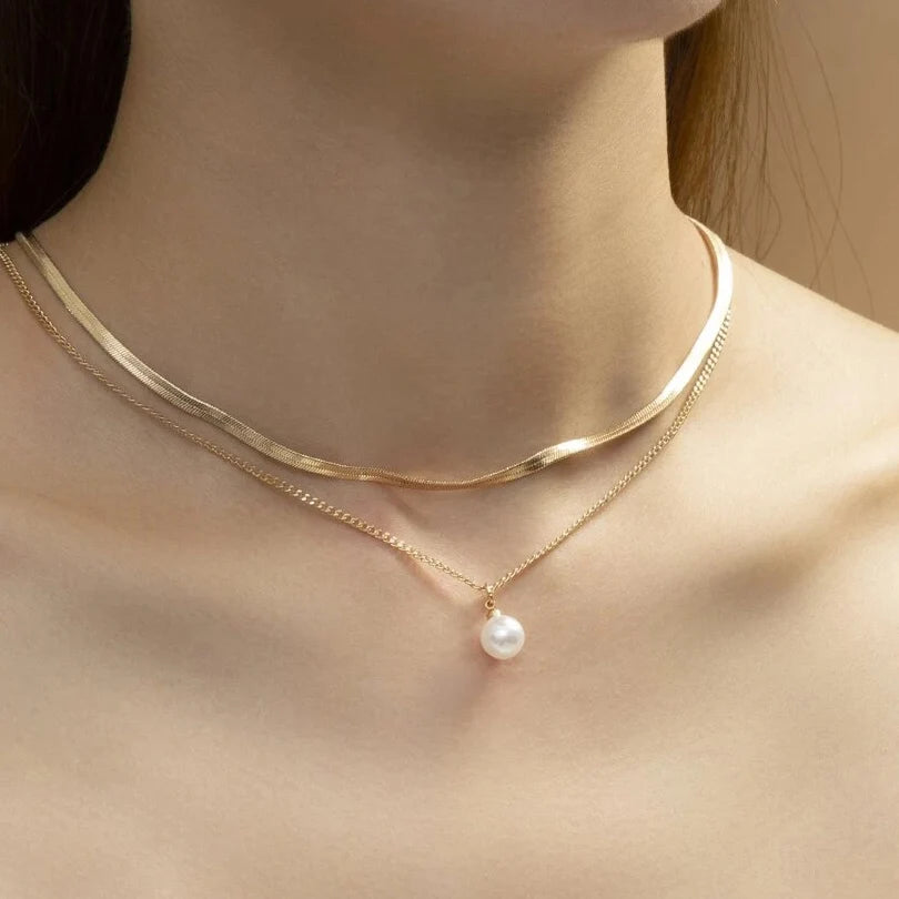 YWZIXLN 2021 Trend Elegant Jewelry Wedding Big Pearl Necklace For Women Fashion White Imitation Pearl Choker Necklace N0179