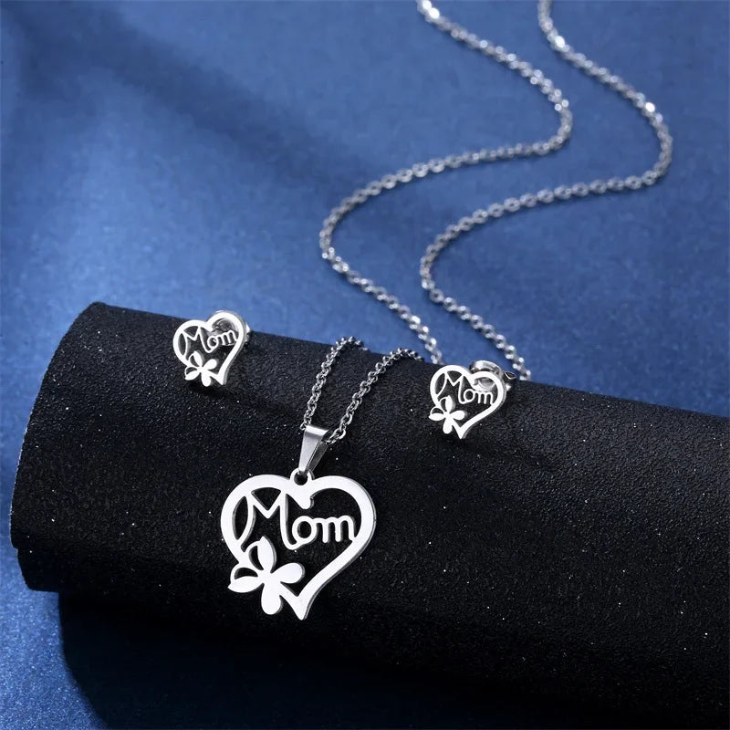 Mama Letter Pendant Necklace For Women Mom Mother's Day Clavicle Chain Choker Stainless Steel Jewelry Minimal Gift