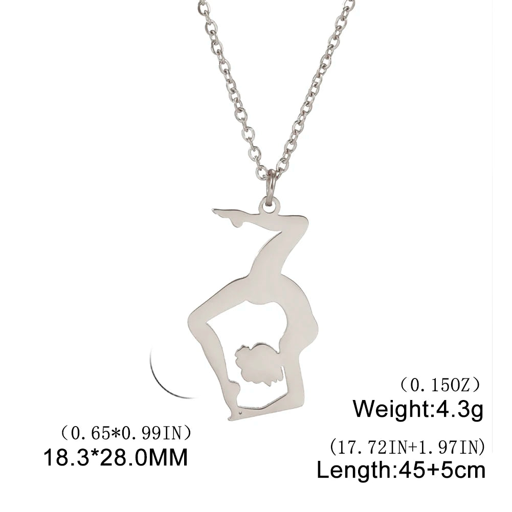 Rhythmic Gymnastics Necklace Women Trend 2025 Gymnast Stainless Steel Jewelry BFF Dancer Girl Sport Accessories Mother Day