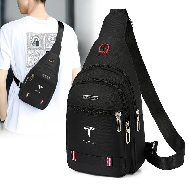 New Car Logo Men's Shoulder Wallet Multi-Use Card Case Coin Purse Travel Bag For Tesla Model 3 Model X model Y Auto Accessories