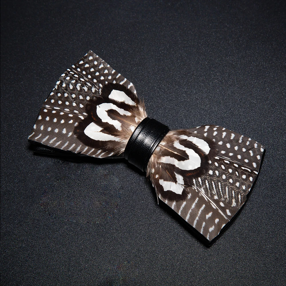 JEMYGINS New Design Men's Wedding Bow Tie Fashion Handmade Feather BowTie Gift for Birthday Party Men Bow Tie Suit Accessories