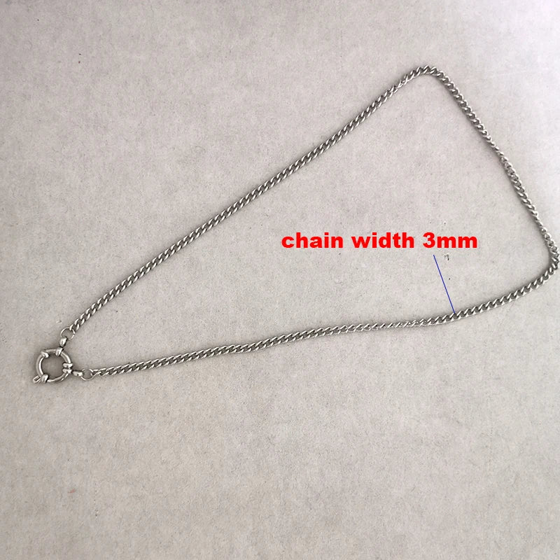 QMHJE Sailor Clasp Necklace Women Men Choker Stainless Steel Geometric Rolo Link Cuba Paperclip Chain Basic DIY PVD Gold Color