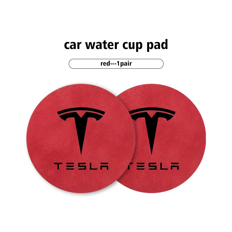 Universal 2pcs Car Cup Pad 7cm Anti-Slip Coaster Bottle Holder For Tesla Model 3 Y S X Roadster Bonina Coil
