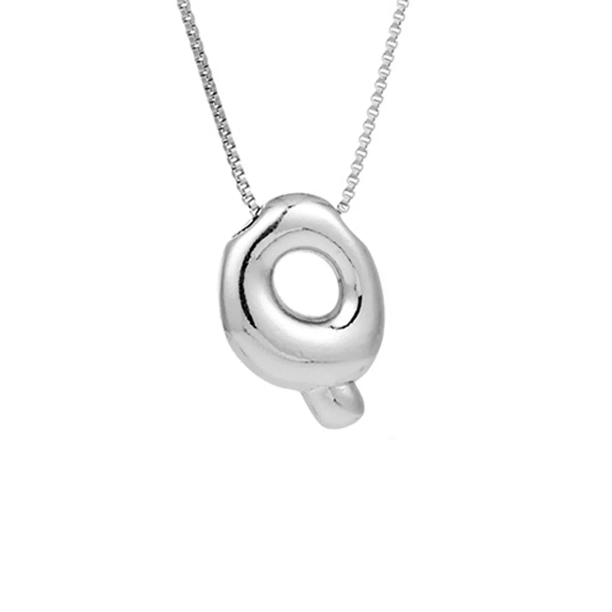 Creative A-Z Balloon Bubble Letter pendant Necklace for Women Silver Plated Chunky Initial Necklaces Jewelry Birthday Gift