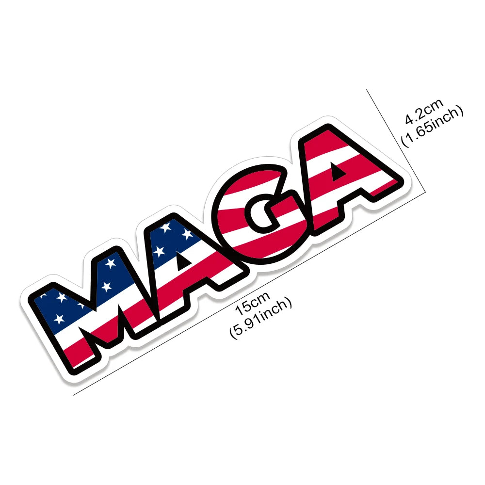15x4.2cm MAGA USA Flag Trump Make American Great Again Car Sticker Window Wall Laptop DIY PVC Vinyl Decor Decal Auto Accessories
