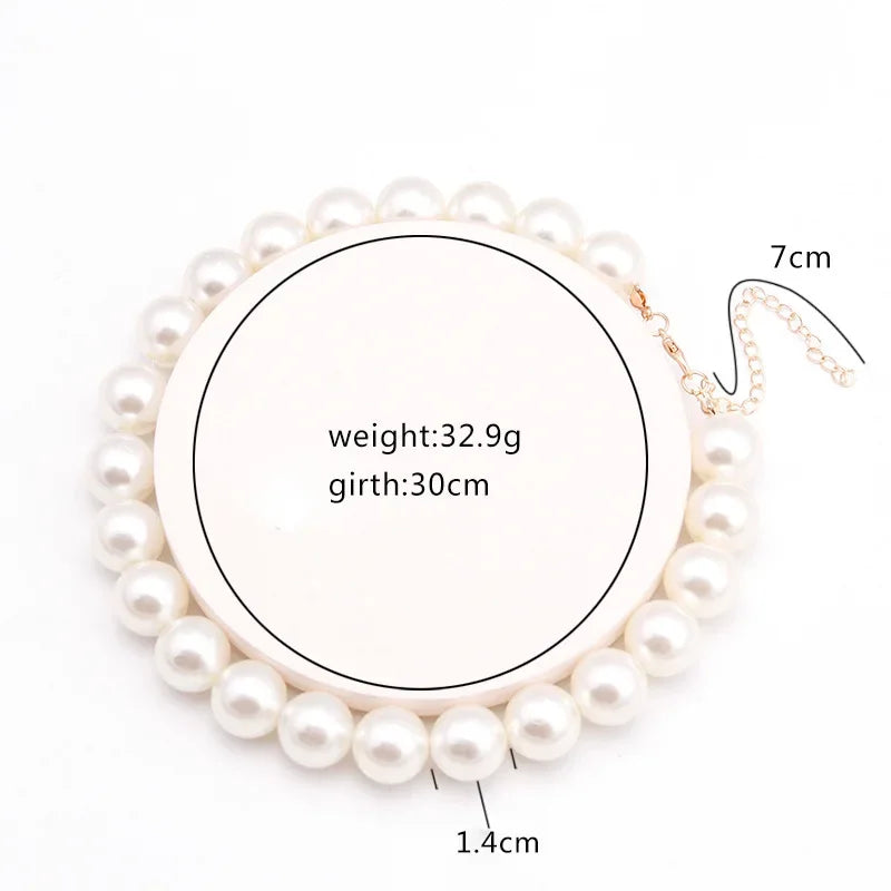 LATS Beads Women's Neck Chain Kpop Pearl Choker Necklace Gold Color Goth Chocker Jewelry Pendant Necklaces 2022 Collar for Girl