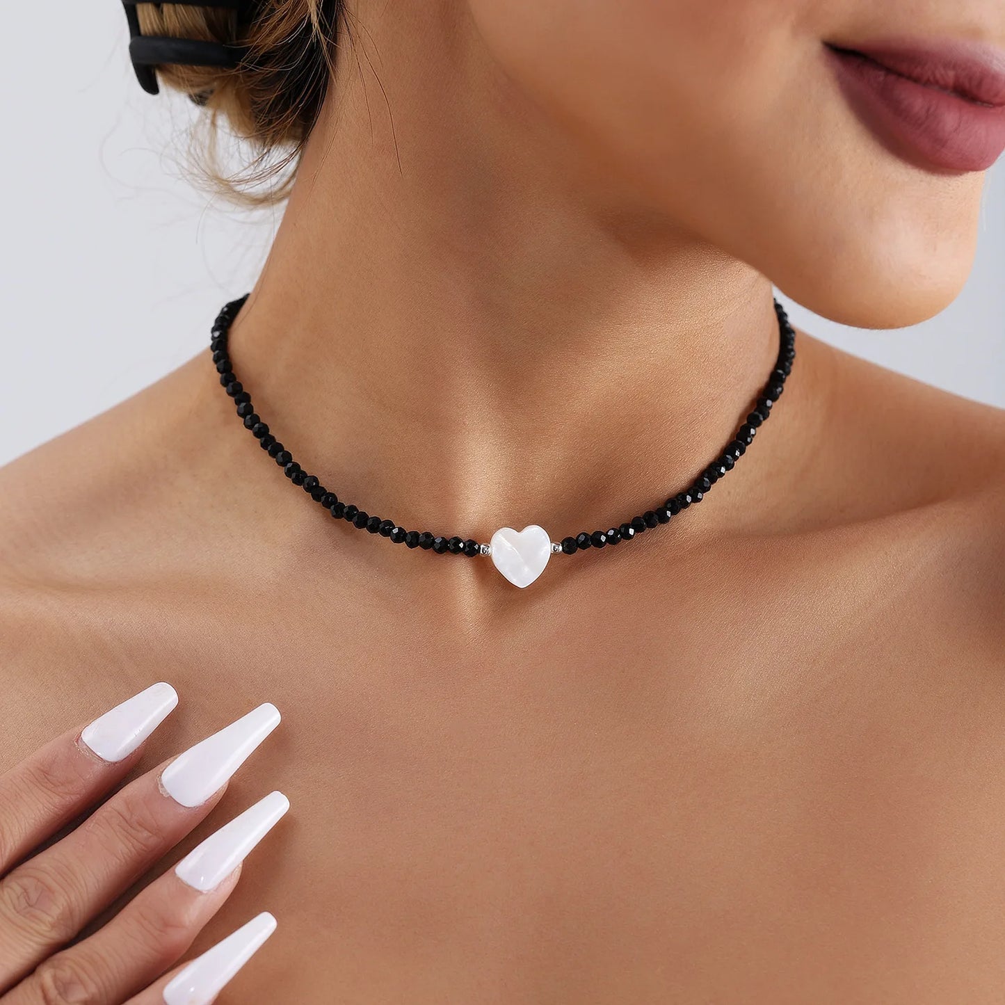 Bohemian Multilayer Handmade Beads Chain Fashion Necklaces Oil Heart Cross Pendant Jewelry For Women Accessories X0189