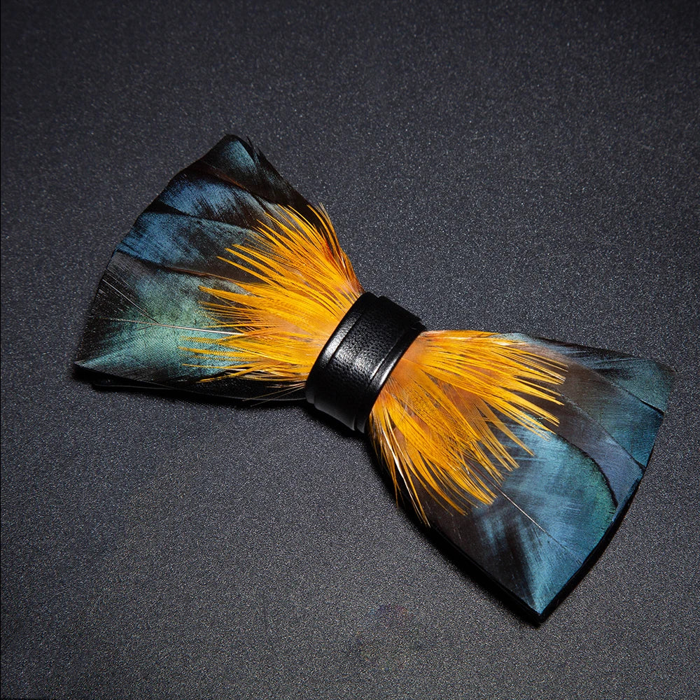 JEMYGINS New Design Men's Wedding Bow Tie Fashion Handmade Feather BowTie Gift for Birthday Party Men Bow Tie Suit Accessories