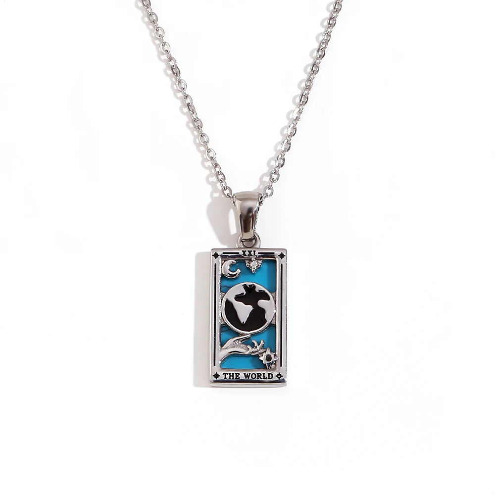 E.B.belle Original New Tarot Queen Lover Magician Moon Necklace Tarnish Free Stainless Steel Jewelry 18K Gold Plated Decoration