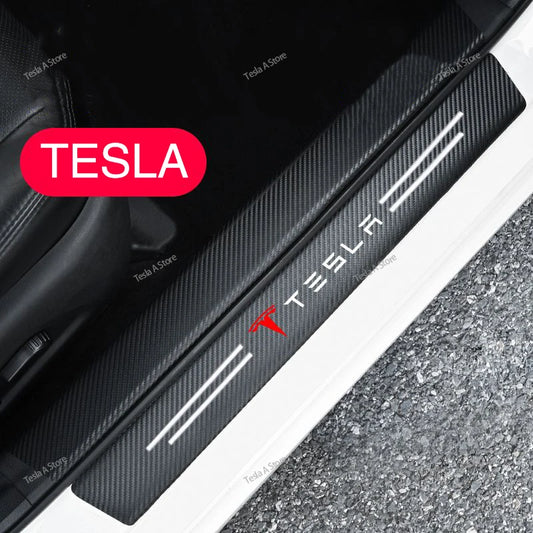 4/5/8/9 pieces front and rear door sill anti-scratch protective covers anti-kick pedal protection strips for Tesla Model 3/Y
