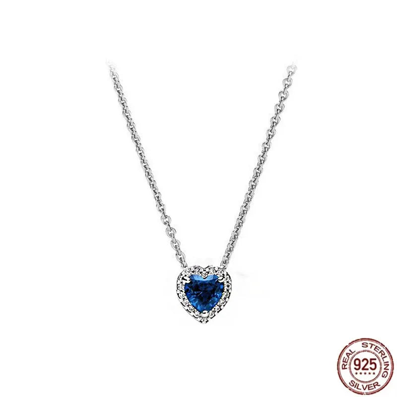 New 925 sterling silver classic dazzling heart-shaped multi circular pendant necklace fits design original charm beaded DIY gift