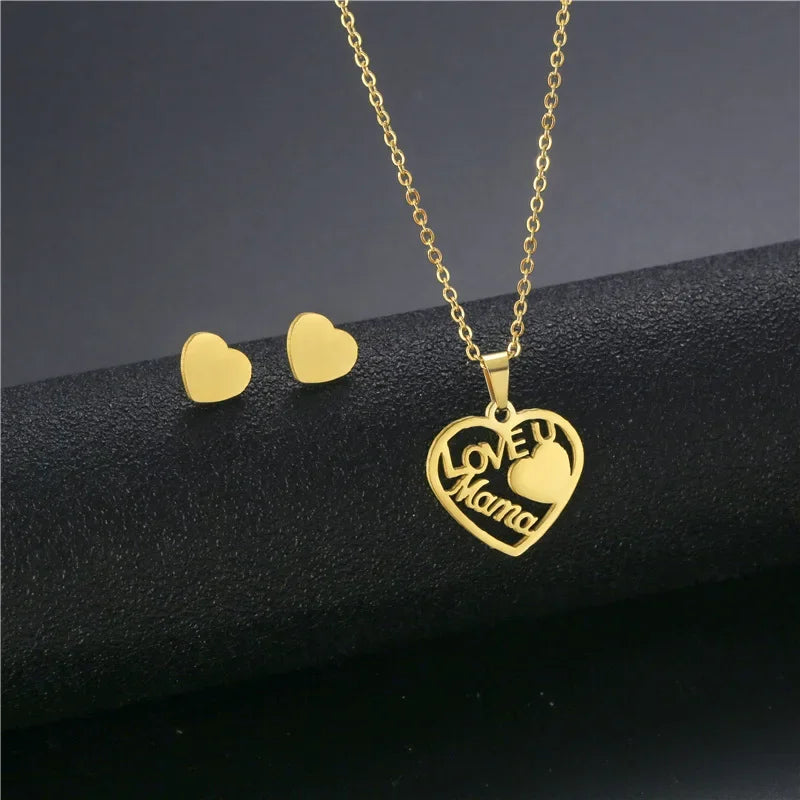 Mama Letter Pendant Necklace For Women Mom Mother's Day Clavicle Chain Choker Stainless Steel Jewelry Minimal Gift