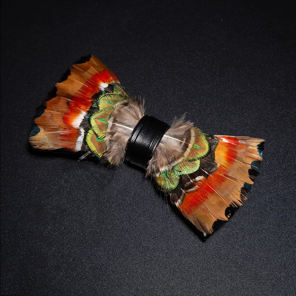 JEMYGINS New Design Men's Wedding Bow Tie Fashion Handmade Feather BowTie Gift for Birthday Party Men Bow Tie Suit Accessories
