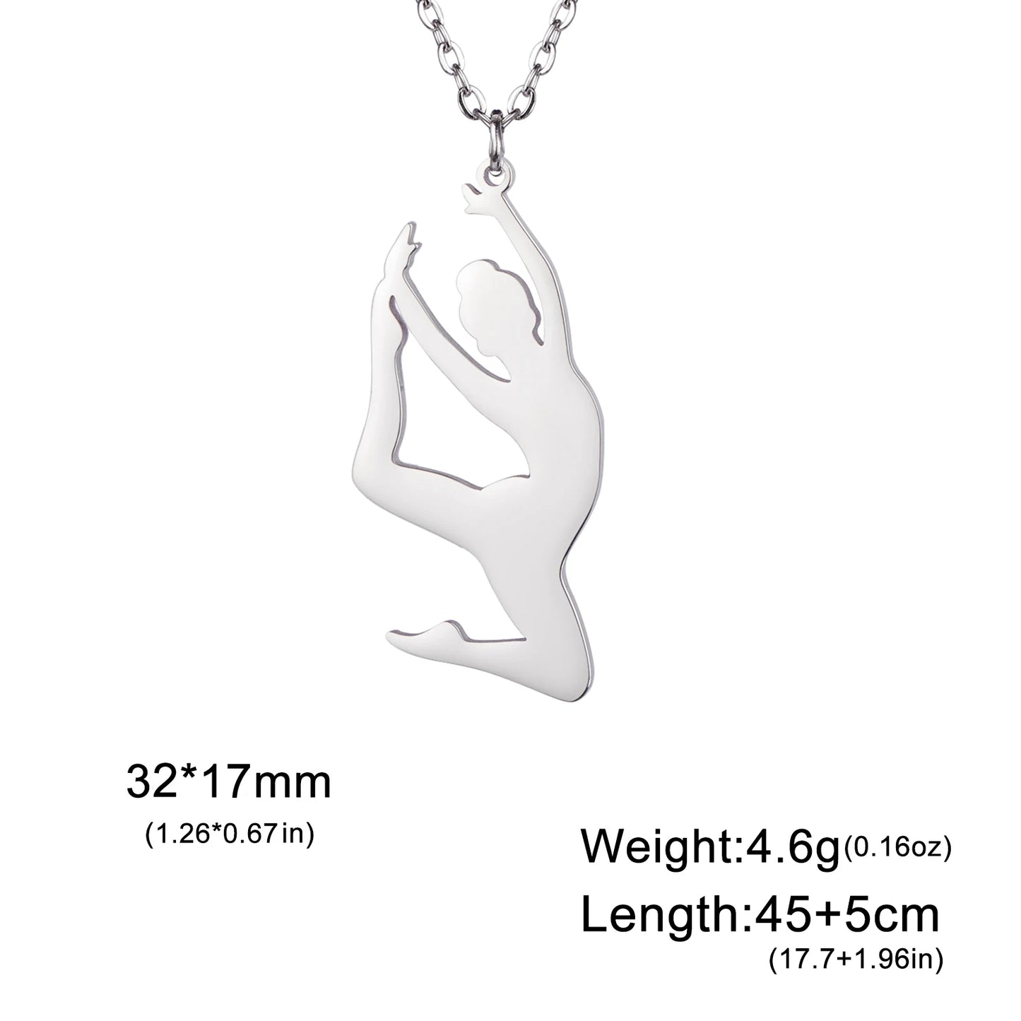 Rhythmic Gymnastics Necklace Women Trend 2025 Gymnast Stainless Steel Jewelry BFF Dancer Girl Sport Accessories Mother Day