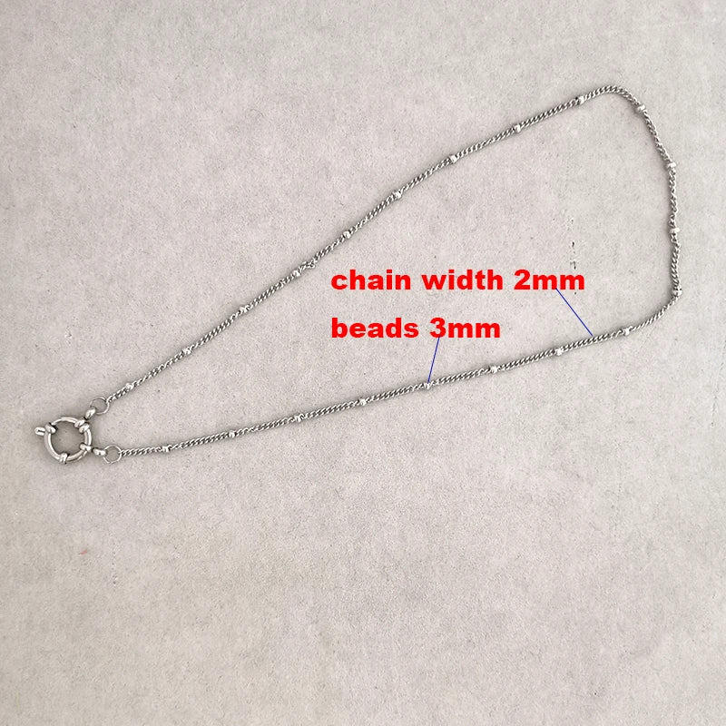 QMHJE Sailor Clasp Necklace Women Men Choker Stainless Steel Geometric Rolo Link Cuba Paperclip Chain Basic DIY PVD Gold Color