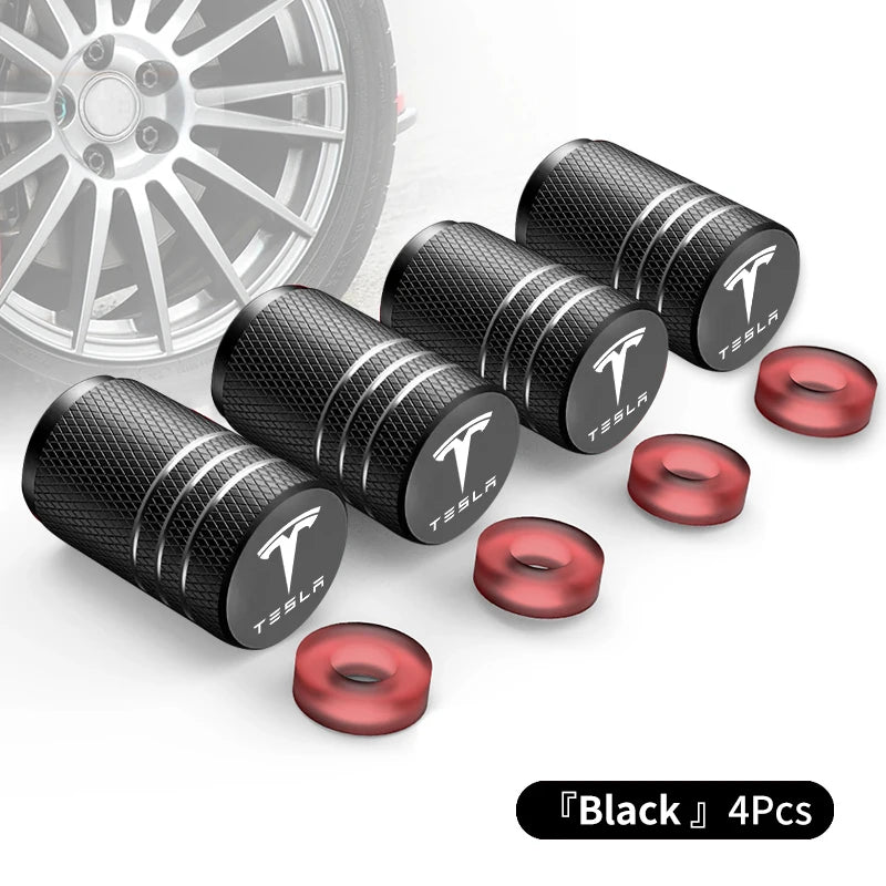 Aluminum Alloy Car Wheel Tire Valve Cap Tyre Rim Stem Cover For Tesla Model 3 Y S X Roadster