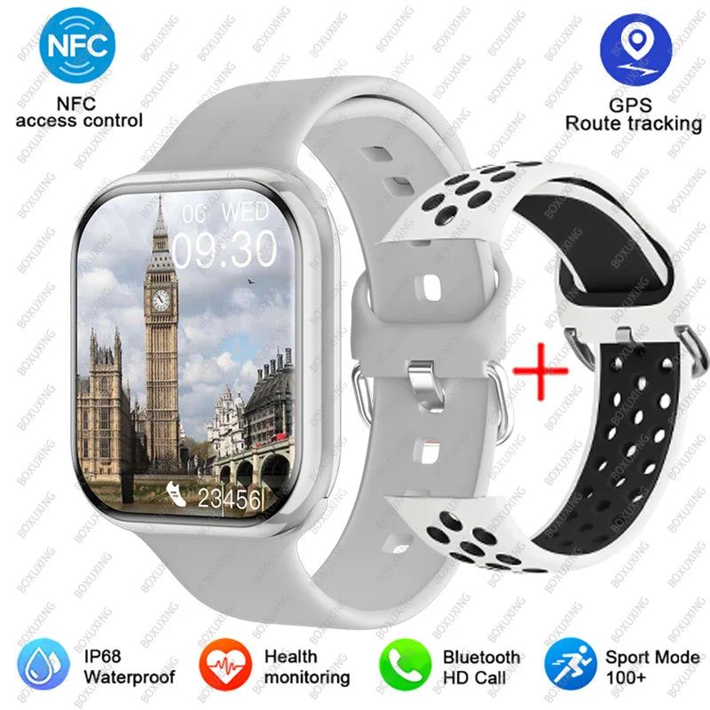 2024 New Smart Watch Women Ultra Series 8 GPS NFC Smartwatch Men BT Call Waterproof Wireless Charging 2.05 inch Screen Watch 9
