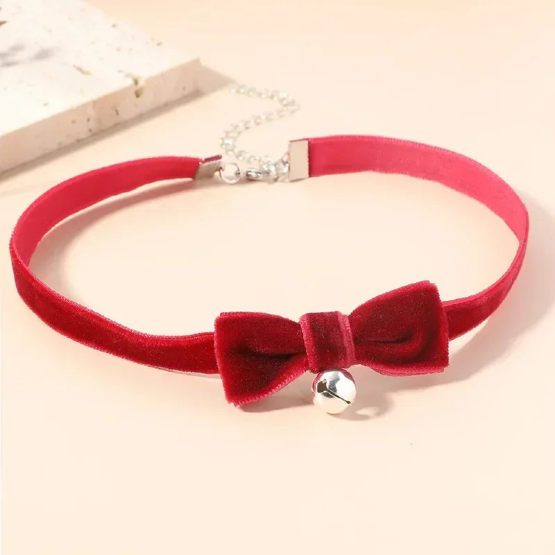 Simple Vintage Velvet Pearl Choker Short Black Clavicle Collar Necklace Gothic Chokers Necklaces for women