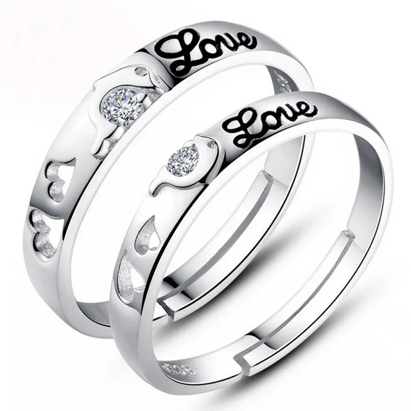925 Sterling Silver Moissanite Diamond Couple Rings for Lovers Matching Wedding Jewelry Set