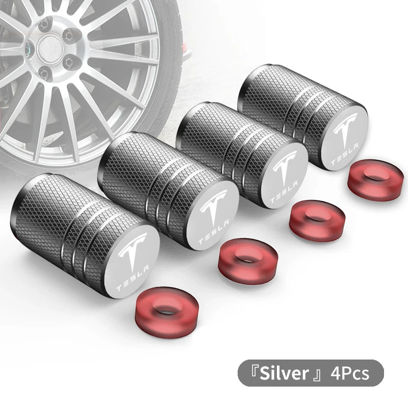 Aluminum Alloy Car Wheel Tire Valve Cap Tyre Rim Stem Cover For Tesla Model 3 Y S X Roadster