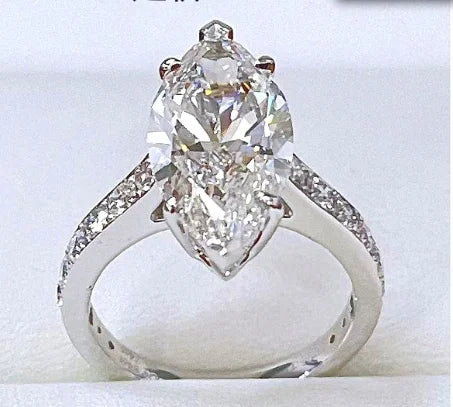 4.84CTS E Color VS2 Marquise Brilliant Cut Lab Grown Diamond Ring PT950 Ring for Lady IGI