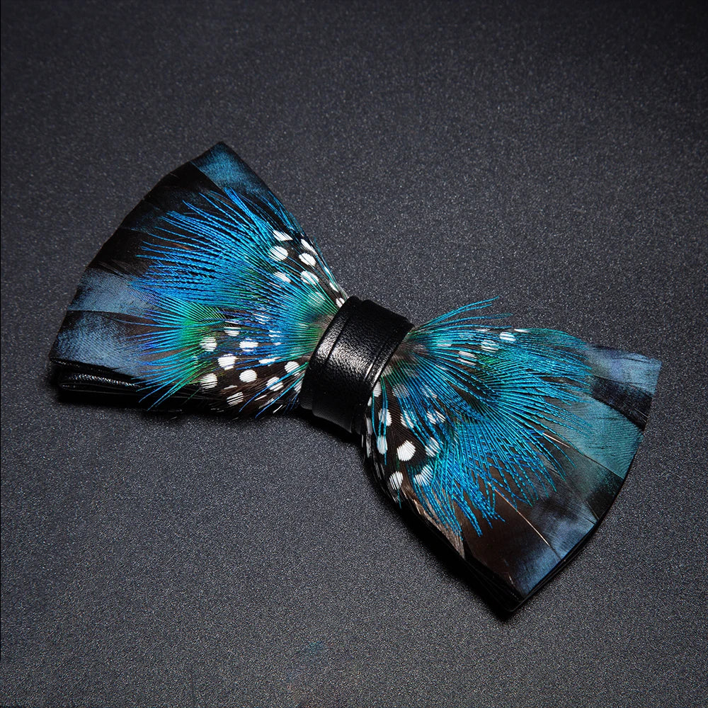 JEMYGINS New Design Men's Wedding Bow Tie Fashion Handmade Feather BowTie Gift for Birthday Party Men Bow Tie Suit Accessories
