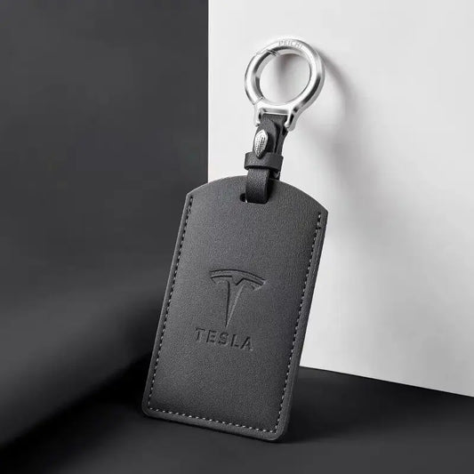Leather Car Smart NFC Card Key Case Fob Cover Protector Shell For Tesla Model 3 Model S Model X Model Y Keychain Accessories