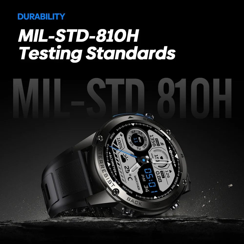 New Zeblaze Stratos 2 Ultra GPS Smart Watch Built-in Dual-band GNSS Compass Barometric Altimeter 10 ATM Voice Calling Smartwatch