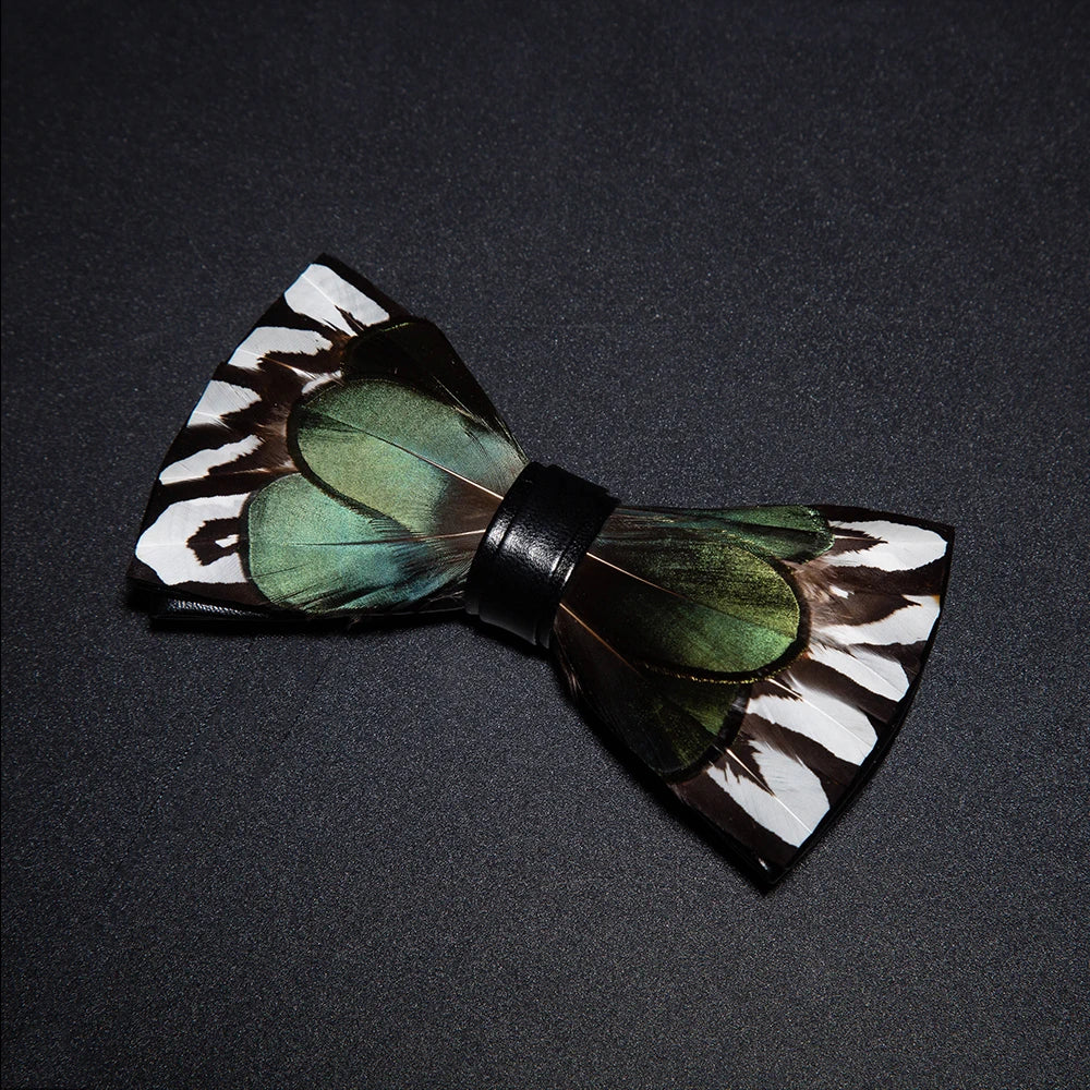 JEMYGINS New Design Men's Wedding Bow Tie Fashion Handmade Feather BowTie Gift for Birthday Party Men Bow Tie Suit Accessories