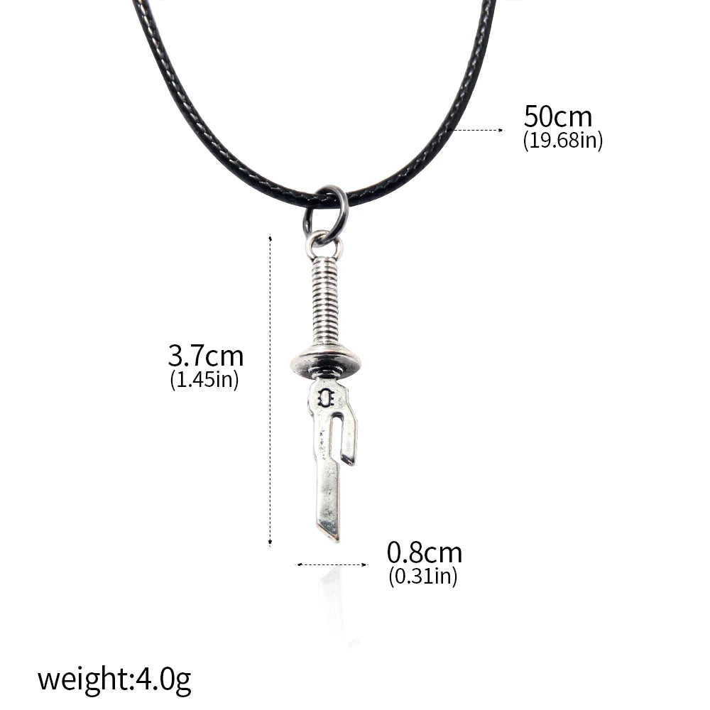 Anime Jujutsu Kaisen Fushiguro Toji Sword Necklace Spear of Tianri Knife Pendant Cosplay Necklaces For Unisex Choker Jewelry