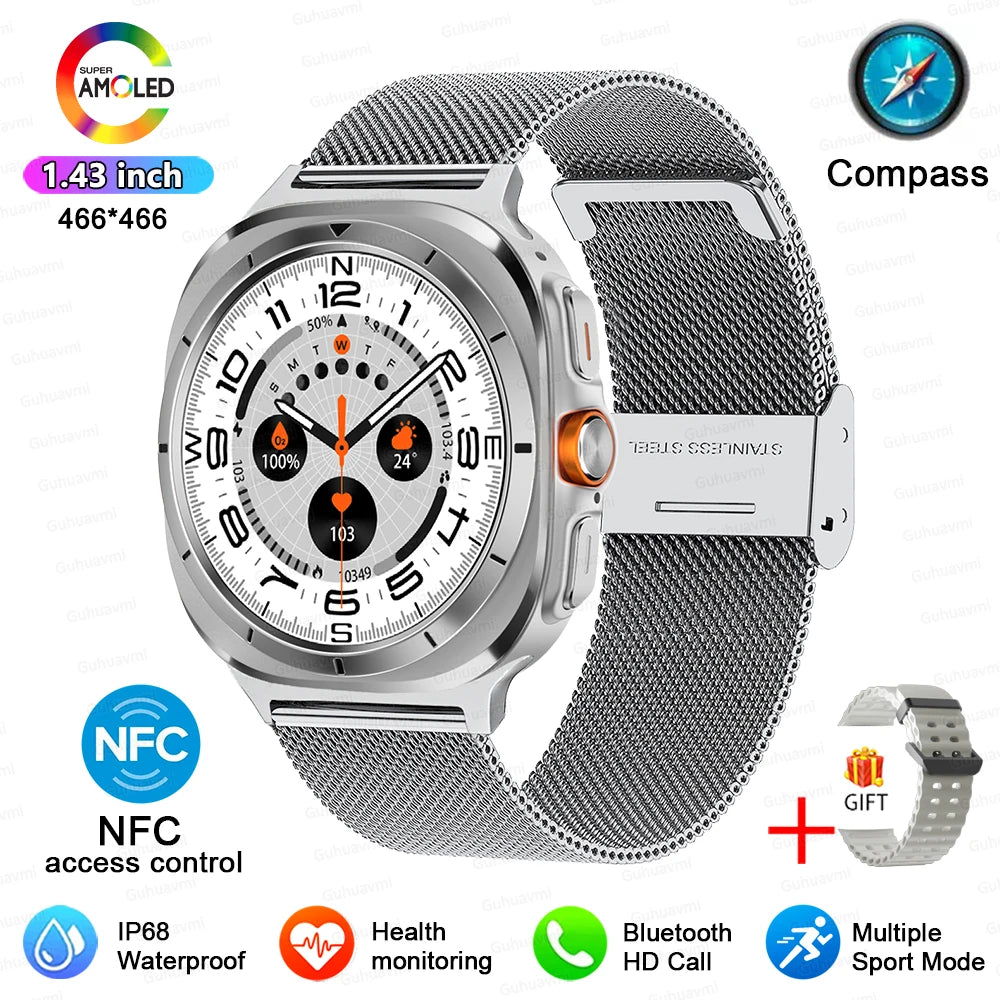 New For Samsung Galaxy Watch 7 Ultra Smart Watch Men women Custom Dial HD AMOLED Voice Call NFC GPS Sport Fitness Watches 2024