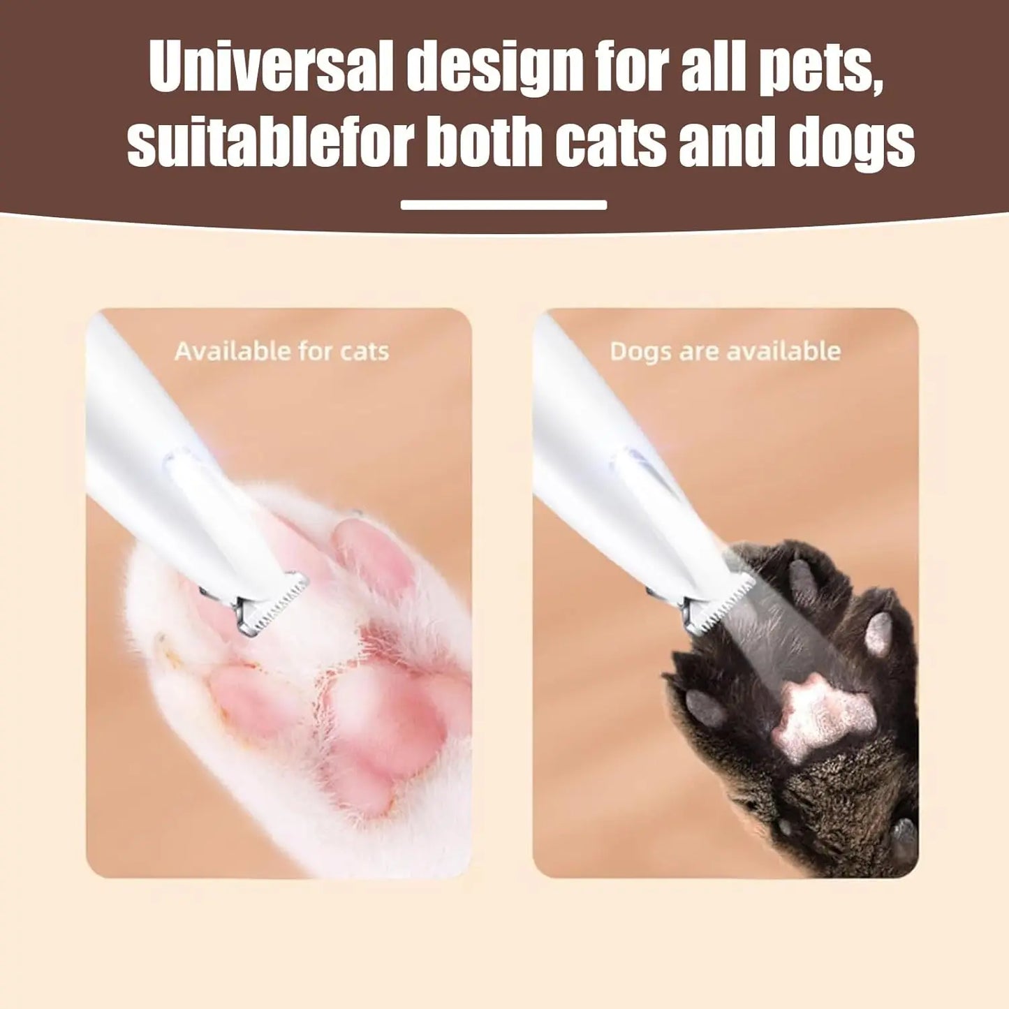 Dog Paw Clippers with LED Light LCD Display 18mm Wide Safe Blade Fully Waterproof Pet Grooming Trimmer for Dogs Cats Small Anima