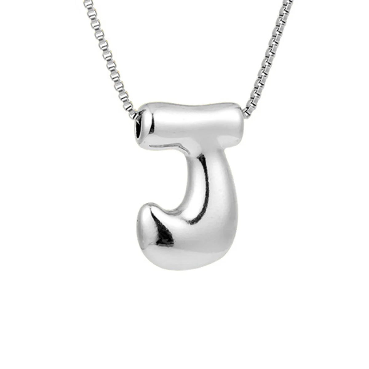 Creative A-Z Balloon Bubble Letter pendant Necklace for Women Silver Plated Chunky Initial Necklaces Jewelry Birthday Gift