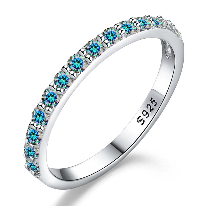 GRA Test Passed Moissanite Ring Matching Wedding Diamond Band for Women 925 Sterling Silver Female Crown Single Tail Ring Jewelr