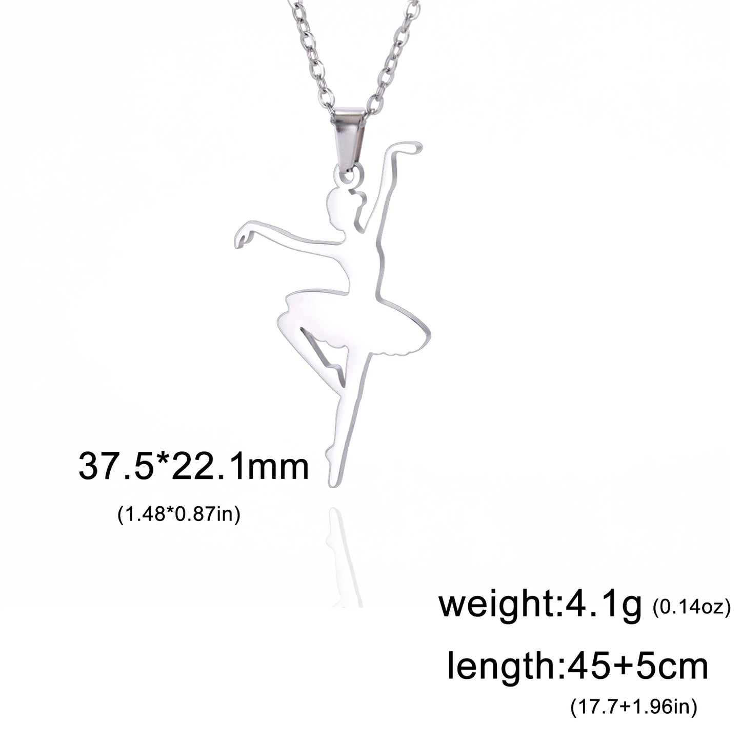 Rhythmic Gymnastics Necklace Women Trend 2025 Gymnast Stainless Steel Jewelry BFF Dancer Girl Sport Accessories Mother Day
